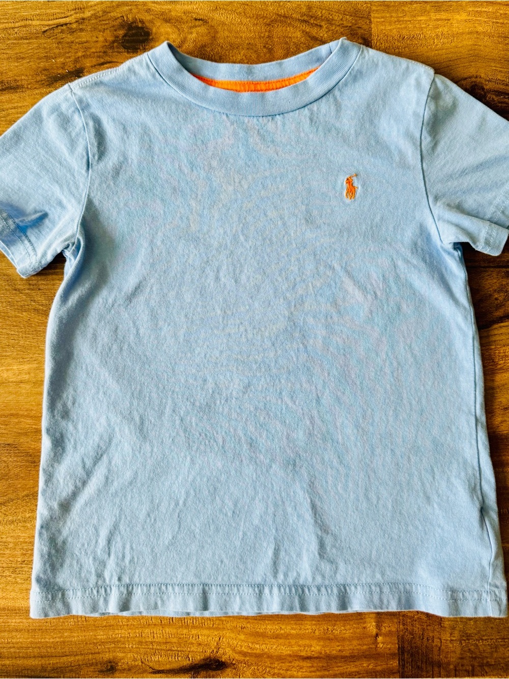 Polo by Ralph Lauren Light Blue Tee with Orange Pony Size 5
